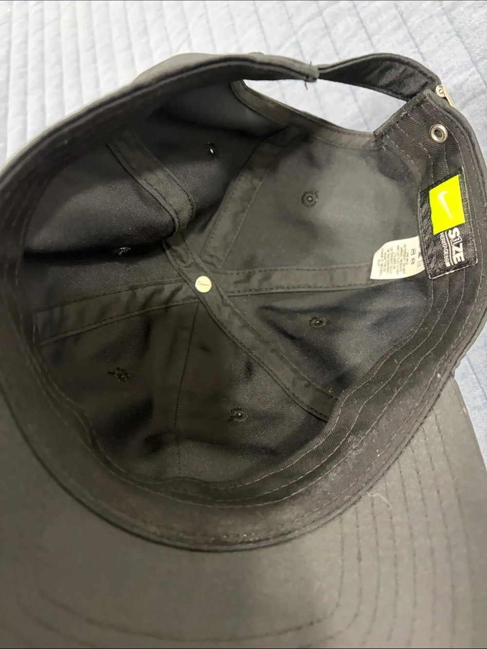 Black Nike Adjustable Hat with Silver Accent